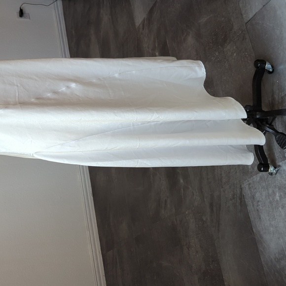 Nap Asymmetrical Hem Square Neckline Satin Slip Dress Gray M leisure luxury - Picture 5 of 9